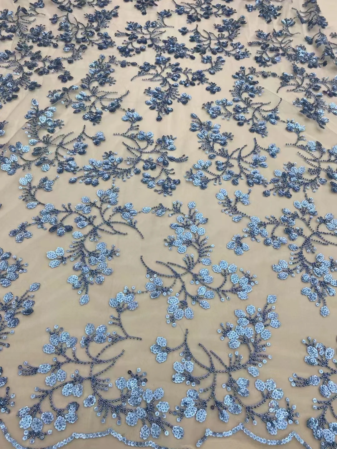 Новое изысканное кружевное Тюль с бусинами и блестками роскошное вечернее