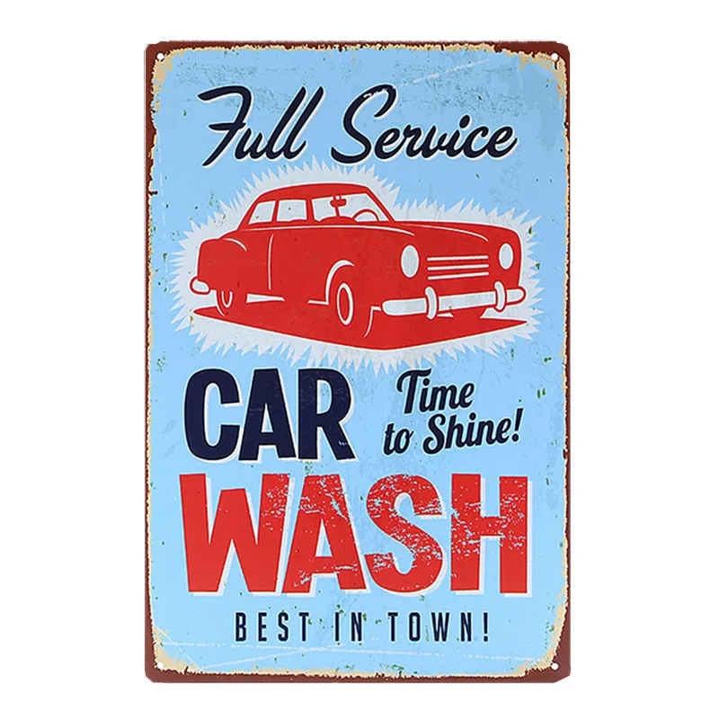 

Full Service Car Wash Metal Signs Bus Limousine SUV Repair Shop Wall Decor Vintage Iron Plaque Retro Tin Poster