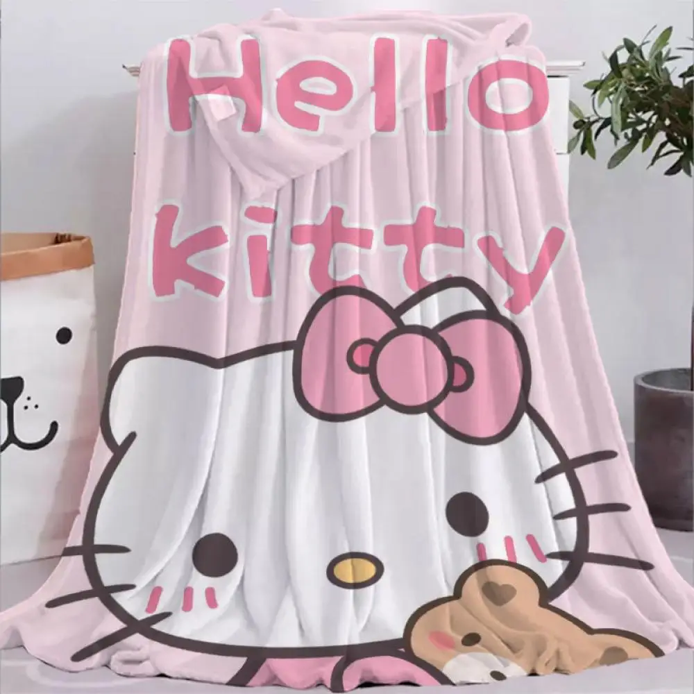 

Одеяло для сна Kawaii Sanrios Hello Kittys теплое мультяшное милое плюшевое фланелевое одеяло s спальный чехол зимнее Домашнее украшение подарок