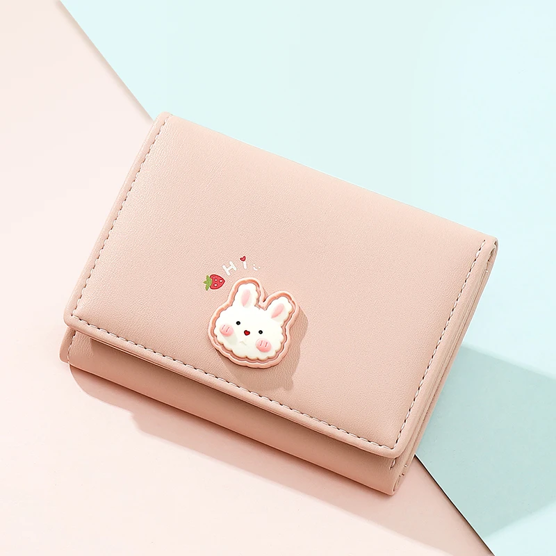 Girls Coin Purses Cute Rabbit Wallets for Women Small Zipper Girls Credit Card Holder for Teen Leather Coin Purse Female Wallet