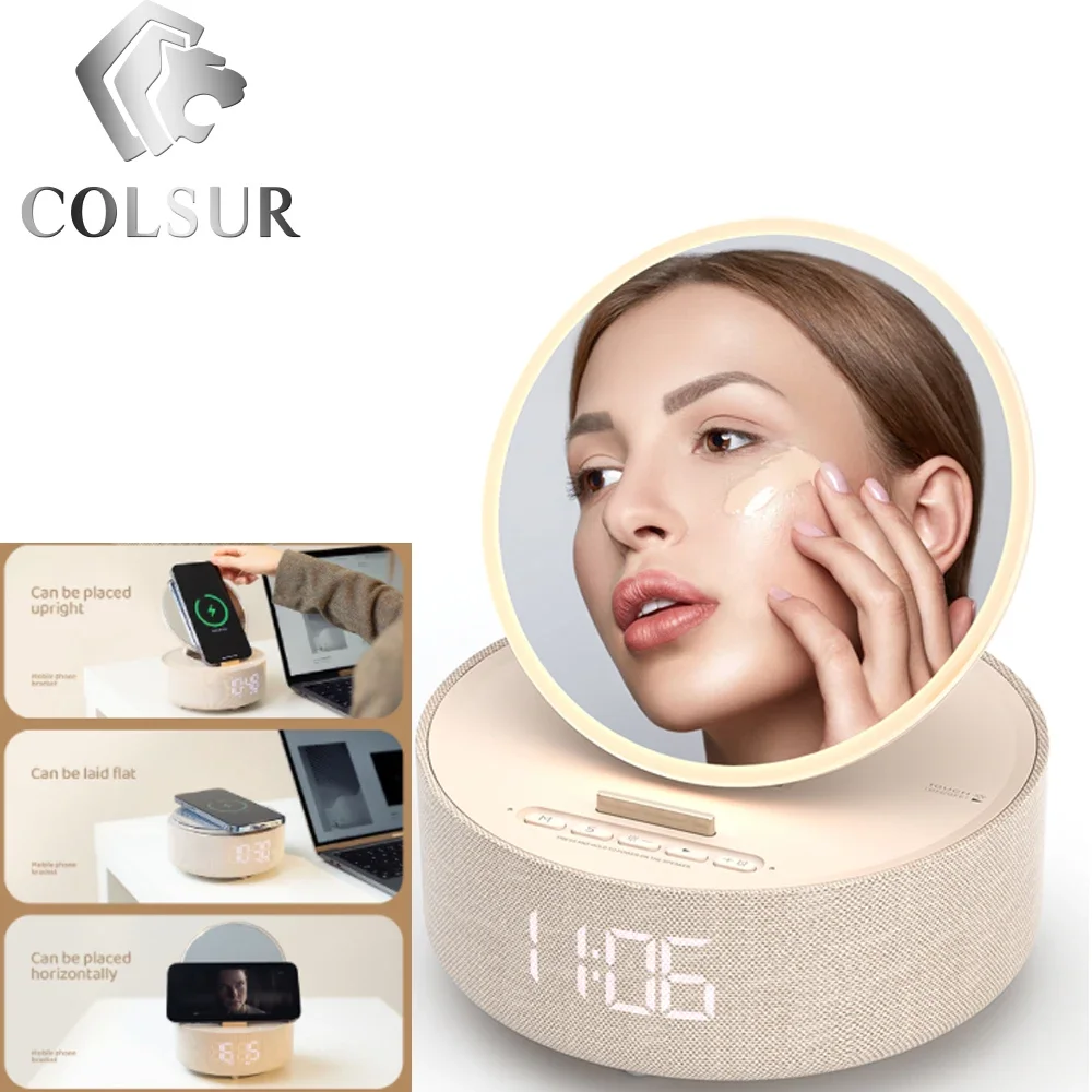 4 в 1 беспроводное зарядное устройство будильник телефон Bluetooth колонка умные