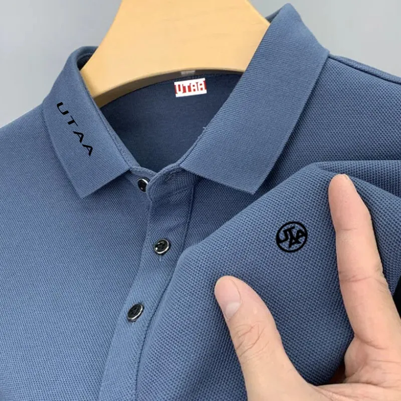 23 Summer New Breathable Golf UTAA Brand Polo Shirt Men's Leisure Short Sleeve Summer Men's Polo Shirt Sports T-shirt Top