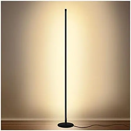 

Led Standing Corner Lamp Black Decor Contemporary Metal Floor Lamp for Living Room Bedrooms with Remote & Touch Control