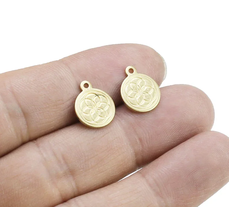 Подвеска с круглым лотосом 20 шт. подвеска цветком для изготовления ювелирных