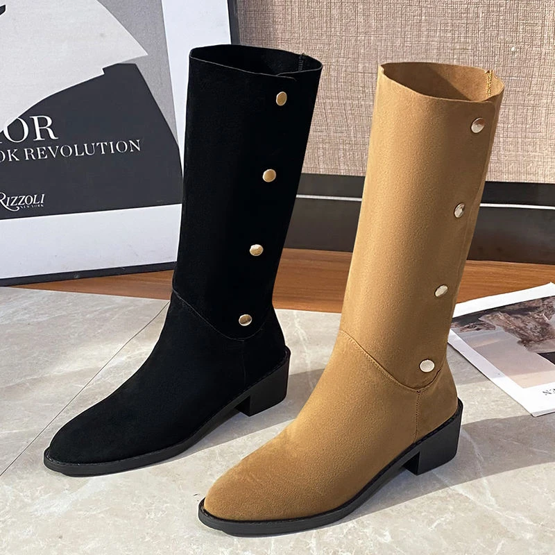 Women's Knee High Boots Autumn and Winter New Wool Fashion Women's Boots 2023 Outdoor Light Casual Shoes Large
