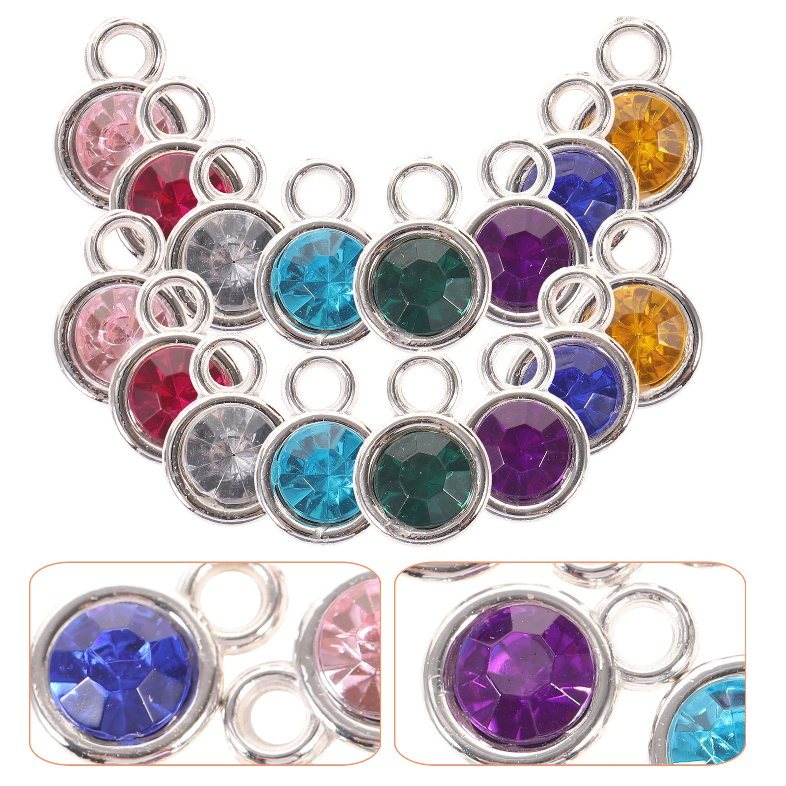 

50 Pcs Jewelry Pendant Gemstone Charms Making Bracelet Decorative Alloy Supplies Hanging
