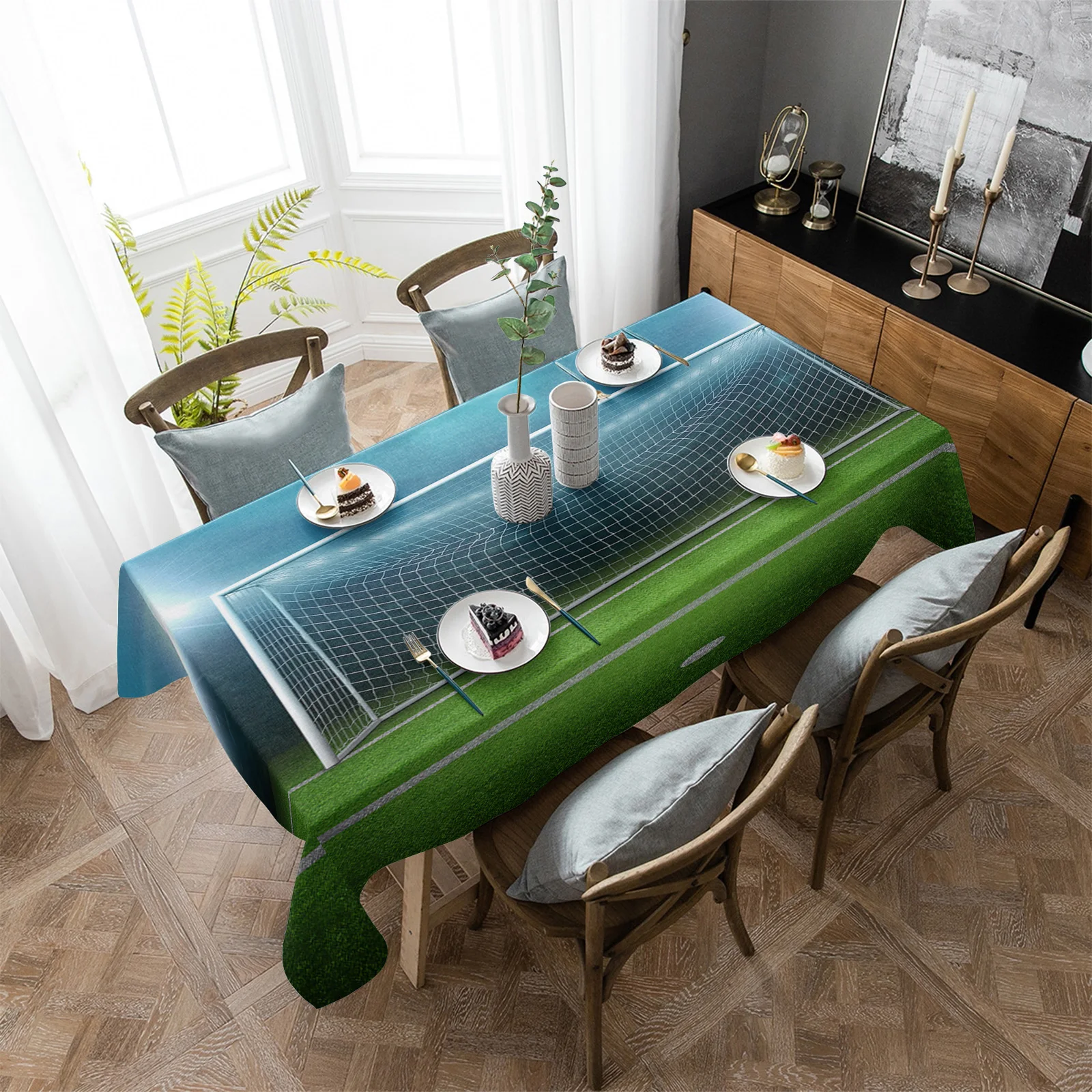 Football Field Goal Tablecloth Holiday Decor Waterproof Rectangular Tablecloths Wedding Decor Table Cover