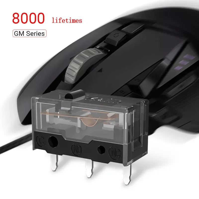 

10pcs Kailh micro switch 80M life gaming mouse Micro Switch 3 Pin black dot used on computer mice left right button kailh gm Bla
