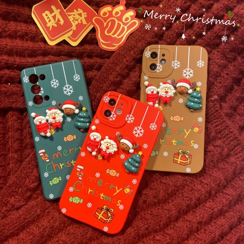 Suitable For IPhone13promax 13Pro2022 Net Celebrity New Silicone Couple Christmas Doll Phone Protective Case