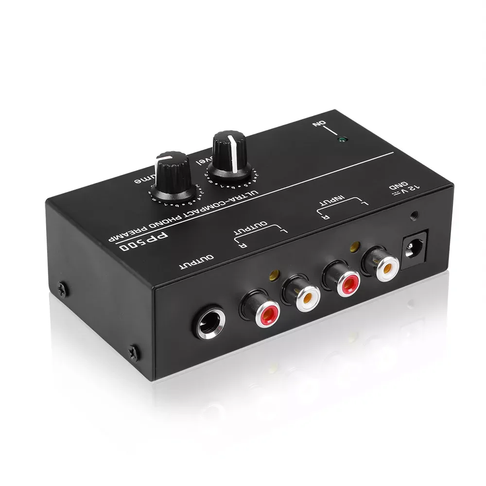 

New Arrival Phono Preamp Preamplifier with Level Volume Control RCA Input Output 1/4" TRS Output Interfaces for LP Vinyl Turntab