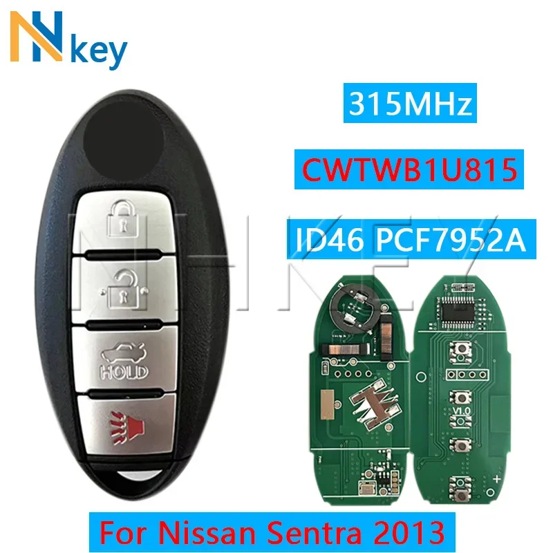 

NH KEY CWTWB1U815 костюм дистанционного смарт-ключа для Nissan Sunny Teana Sylphy Sentra Versa, оригинальный 315 МГц ID46-pcf7952A, 4 кнопки