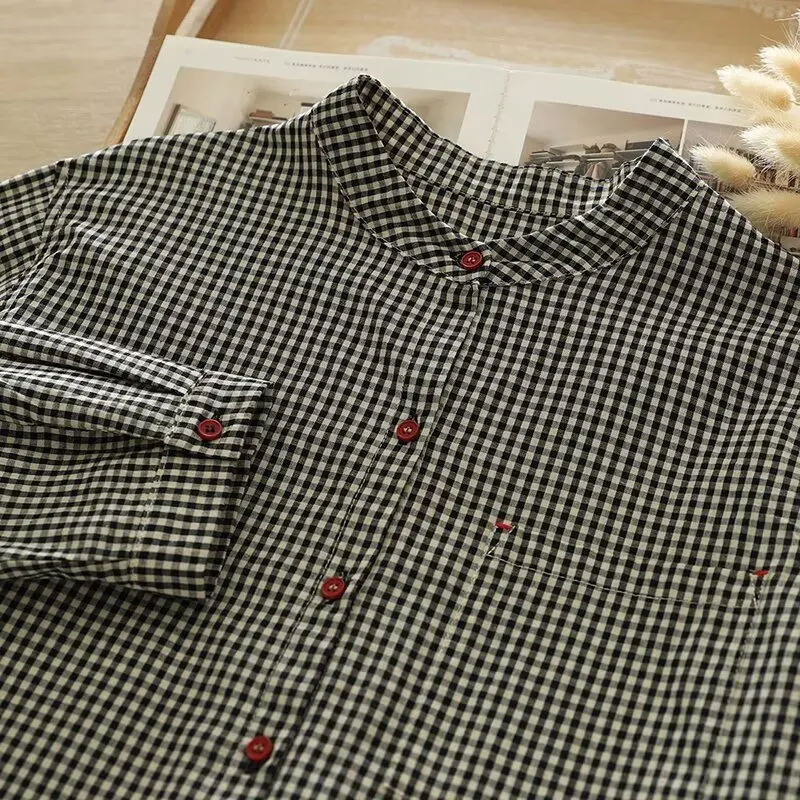 Рубашка с длинным рукавом женская хлопковая Повседневная Свободная блузка в