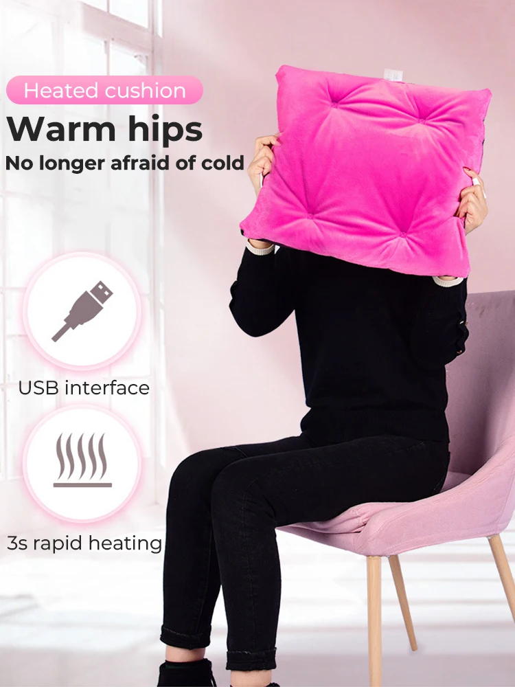 

Осенне-зимняя теплая электрическая Подогреваемая подушка с USB для автомобильного офисного кресла, Подогреваемые подушки, домашняя подушка,...