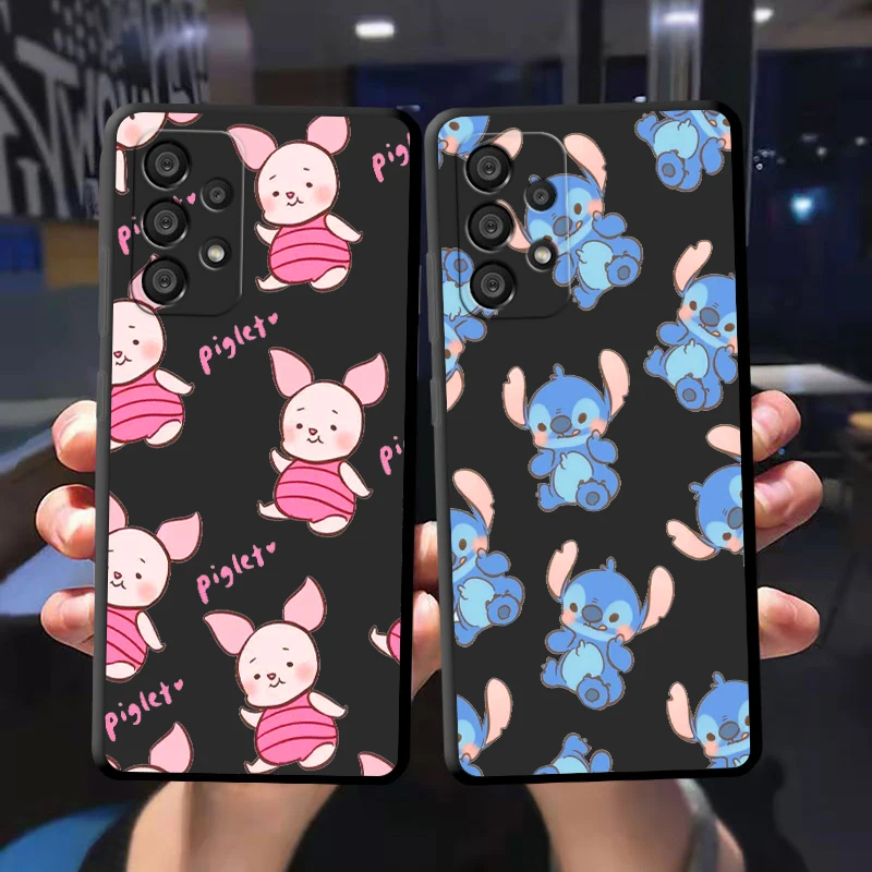 

Disney Winnie the Pooh Piglet Phone Case For Samsung A72 A71 A53 A52 A51 A31 A42 A32 A23 A22 A21S A13 A12 A03 A02 Black Cover