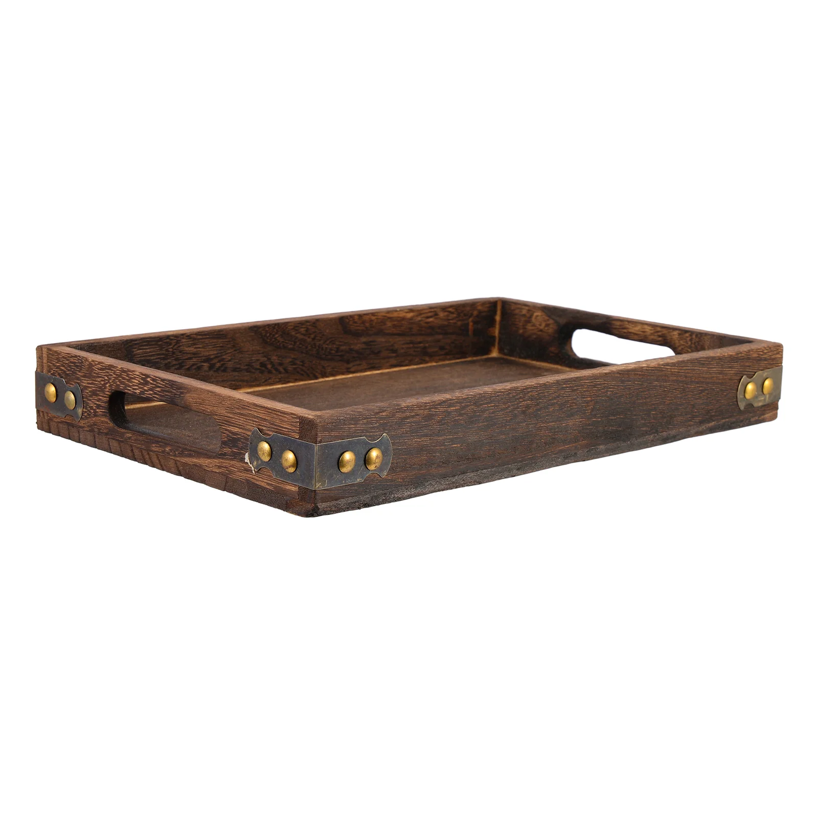 

Tray Serving Wooden Wood Platestorage Fruit Decorative Platter Tea Retro Snack Trays Coffee Dried Breakfast Bathroom Rustic