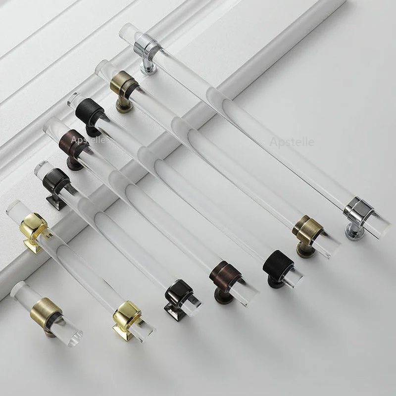 

Acrylic European Fashion Handle Handles Transparent Color Furnitur Hardwar Cylindrical Home Furniture