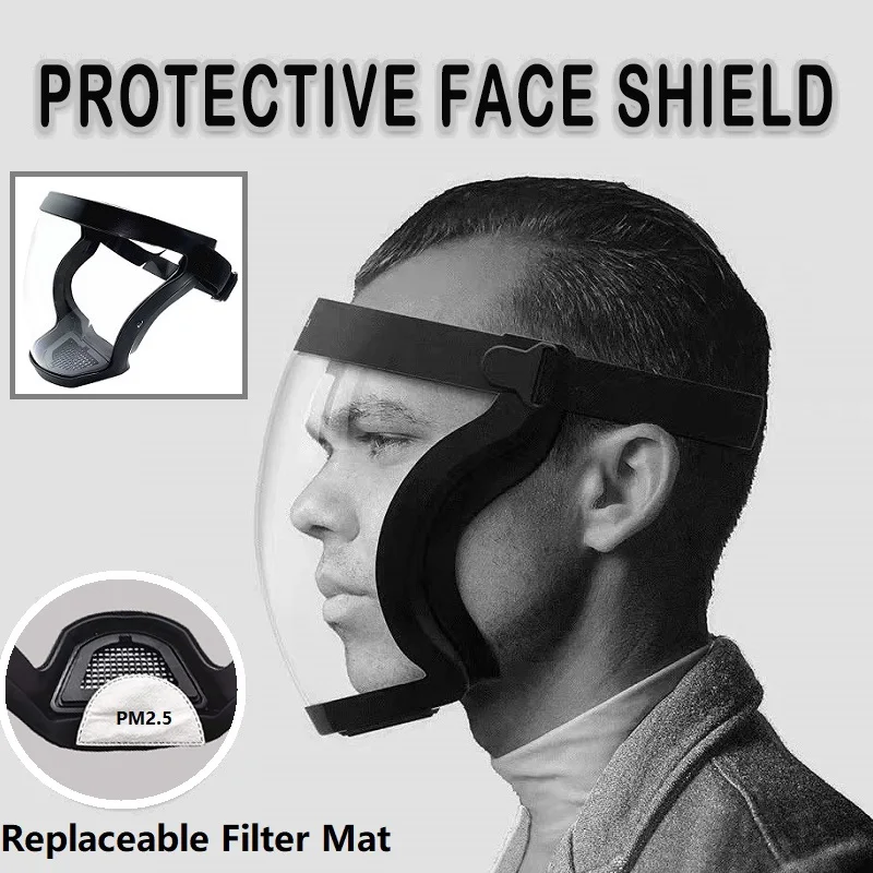 Universal Dust Face Mask PM2.5 Filter Element Protection Cover Outdoor Lndoor HD transparent Waterproof Shield Cycling Veil |