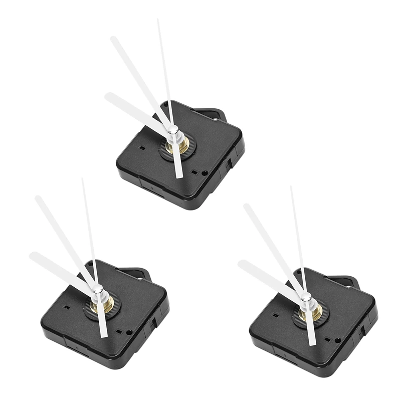 

3 Pack Replacement Wall Clock Repair Parts Pendulum Movement Quartz Clock Motor With Hands & Fittings Kit(Black+White)