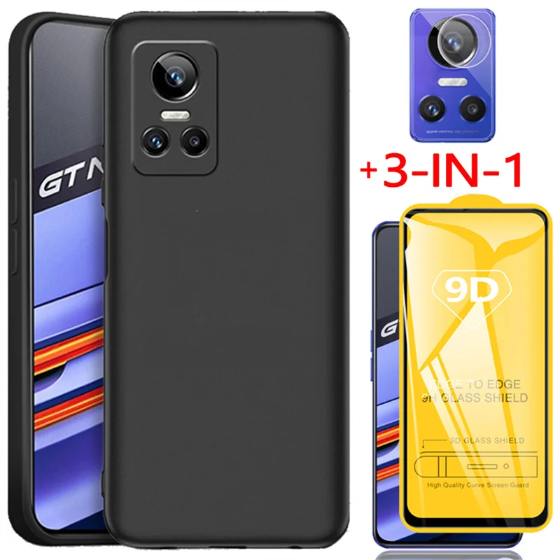 

realme gt neo 3 5g case, glass + tpu case for realmi gt neo3 soft anti-shock phone cases realme gt neo 3t neo2 2t gt2 pro cover