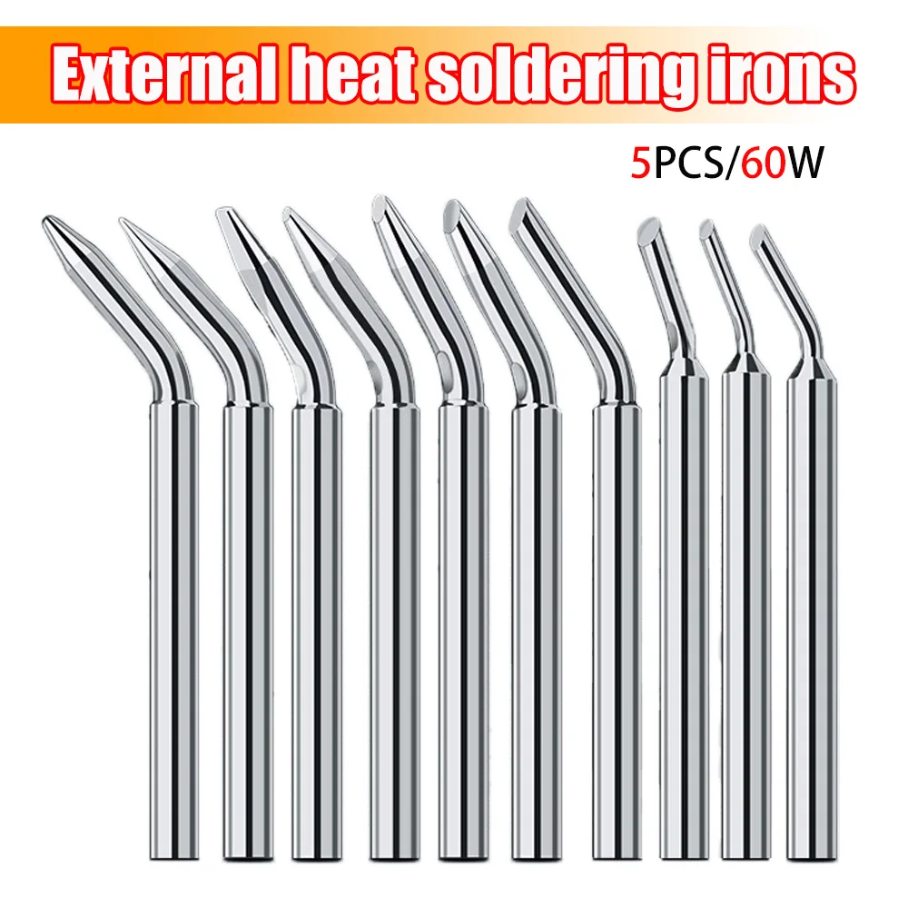 5Pcs Lead free Soldering iron tip 60w for external heat soldering irons tip B C D K copper Solder Head Welding Repair Tools