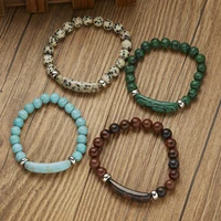 charm natural stone beads women men bracelet boho elastic rope beaded colorful wrist jewelry party daily friendship gifts 2022