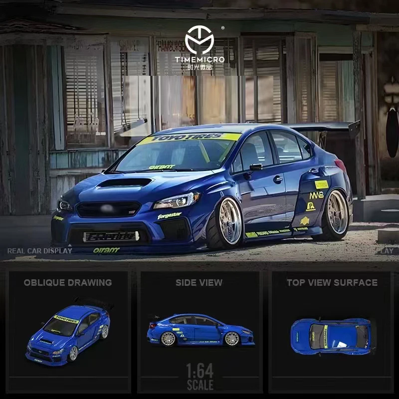 

Время Micro 1:64 модель автомобиля WRX STI литой под давлением автомобиль-синий
