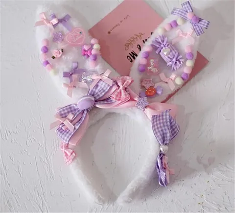 Полиэстер Повязка на голову с заячьими ушками KC