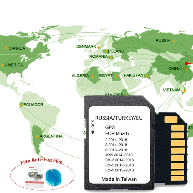 

Новейшая карта со спутниковой навигацией 2022, навигационная SD-карта для MAZDA MX5 2014 2018 с противотуманной наклейкой
