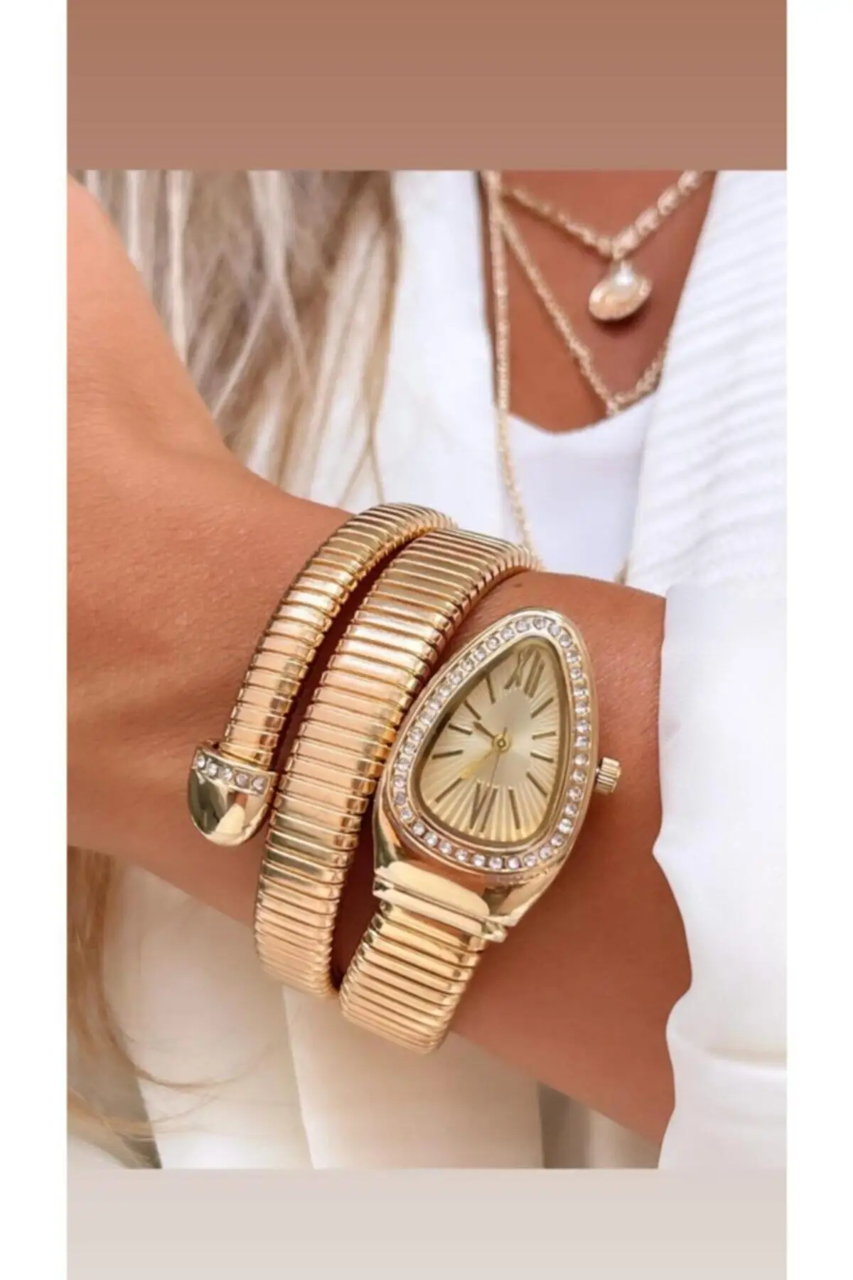 

Новинка 2022, Роскошные Кварцевые часы Miss Rose Gold в виде змеи, стильные Брендовые спортивные модные часы высокого качества