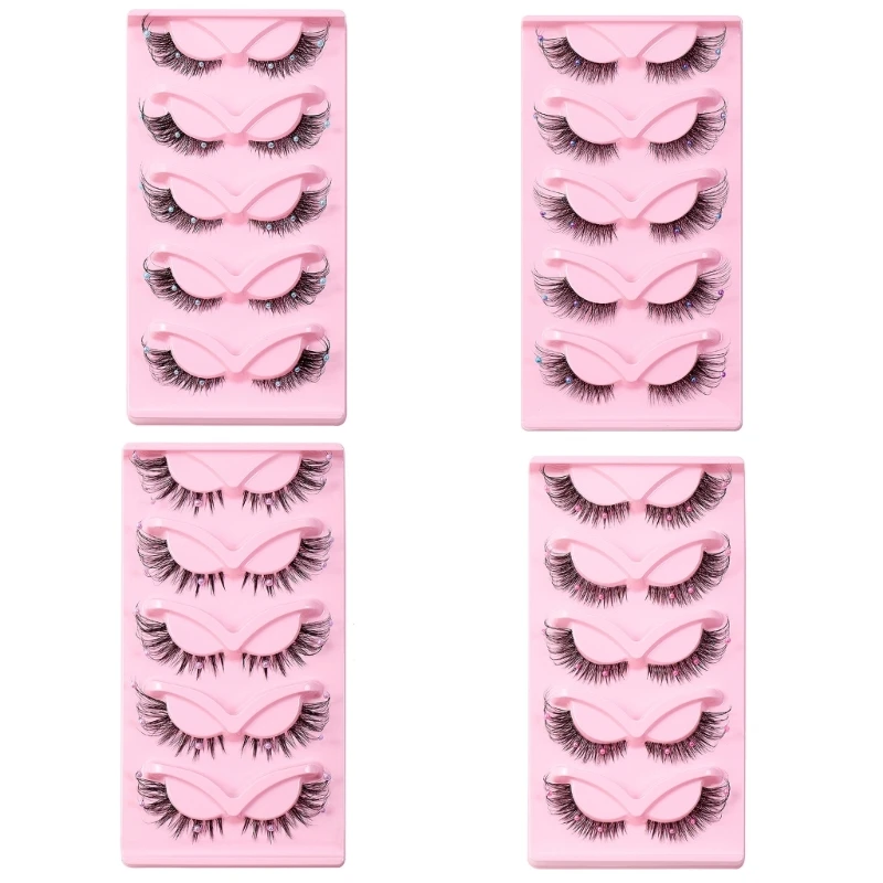 

Foxes False Eyelash Cats Eye Volume Fuzzy Fake Eyelashes Faux Mink Lashes Strip