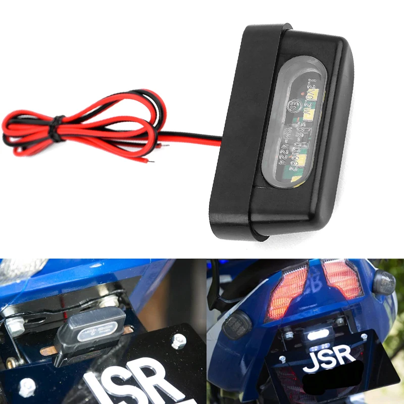 

12V Universal LED Motorcycle Tail Brake Rear License Plate Light Emark signal For Honda Kawasaki Yamaha flashing Indicator light