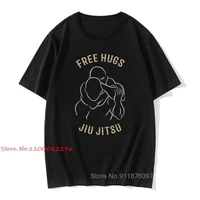 o neck casual men t shirts jiu jitsu free hugs 100 cotton youth t shirt funny saying fighter tshirt judo art japan style tees