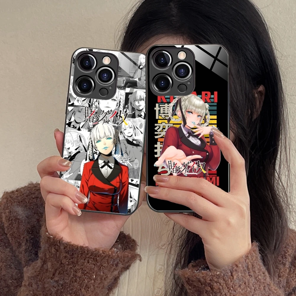 Kakegurui Kirari Anime Mobile Cell Phone Case for iPhone 16 15 14 13 12 11 X XR XS 8 Pro Max Plus Mini PC Glass Cover Shell
