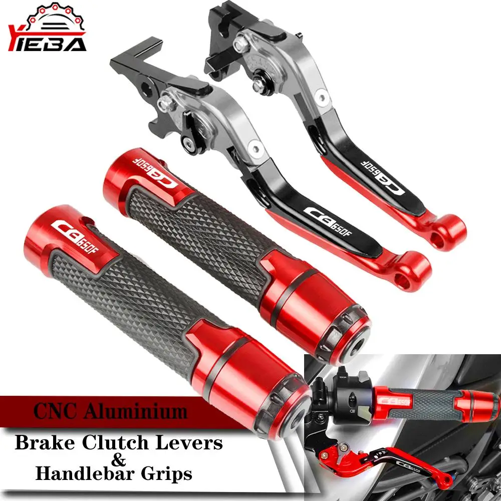 

Motorcycle Accessories Adjusable Brake Clutch Levers Handlebar Knobs Handle Hand Grips For Honda CB650F CB 650F 2014 2015 2016