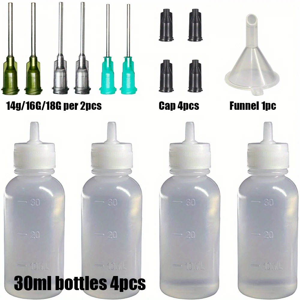 Диспенсеры Комплект аппликаторов Пластиковая насадка для безбутылочной капельной трубки и игла с тупым наконечником и т. д. Подходит для жидкого клея и чернил