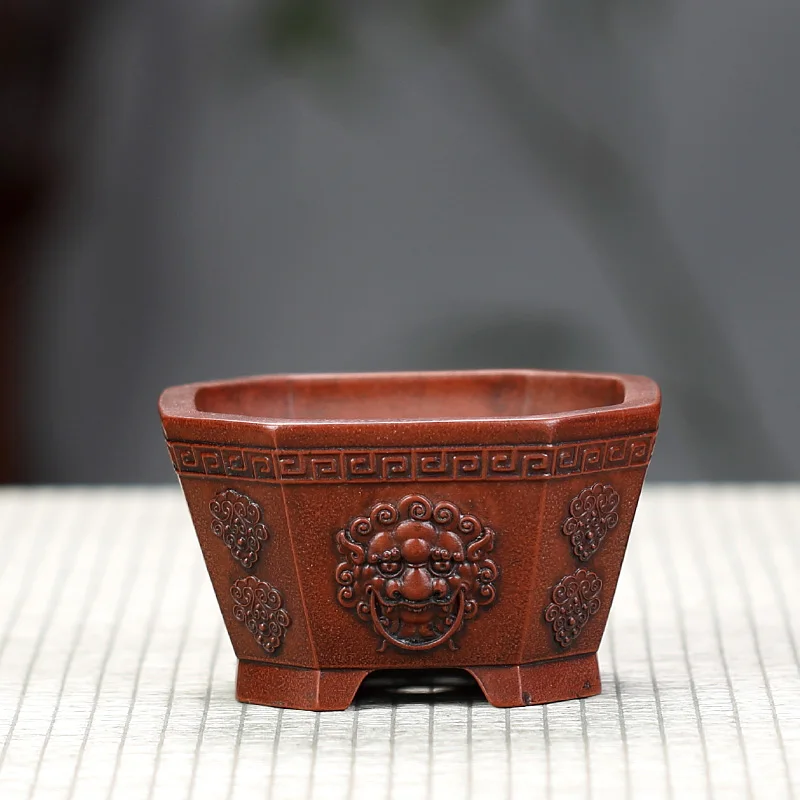 Ceramic Square Bonsai Pot Tradition China Succulents Garden Home Table Decoration