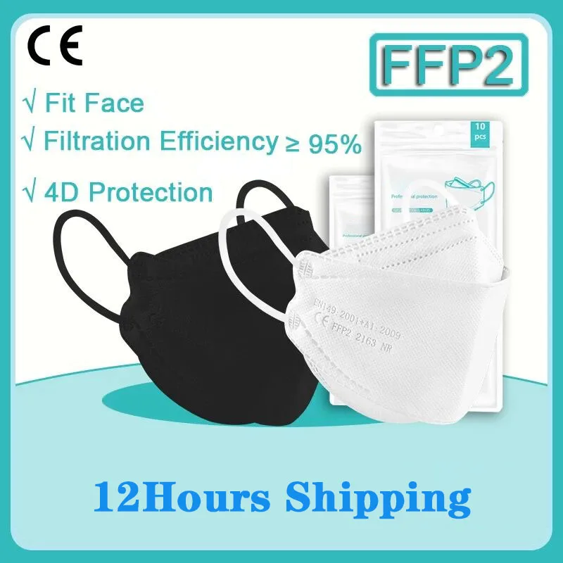 

10-100pcs FPP2 Mask FFP2 4D Fabric Mascarillas CE Approved for Adult Mouth Face 95% Filter Respirator Fpp2 Mask 24 Hour In Stock