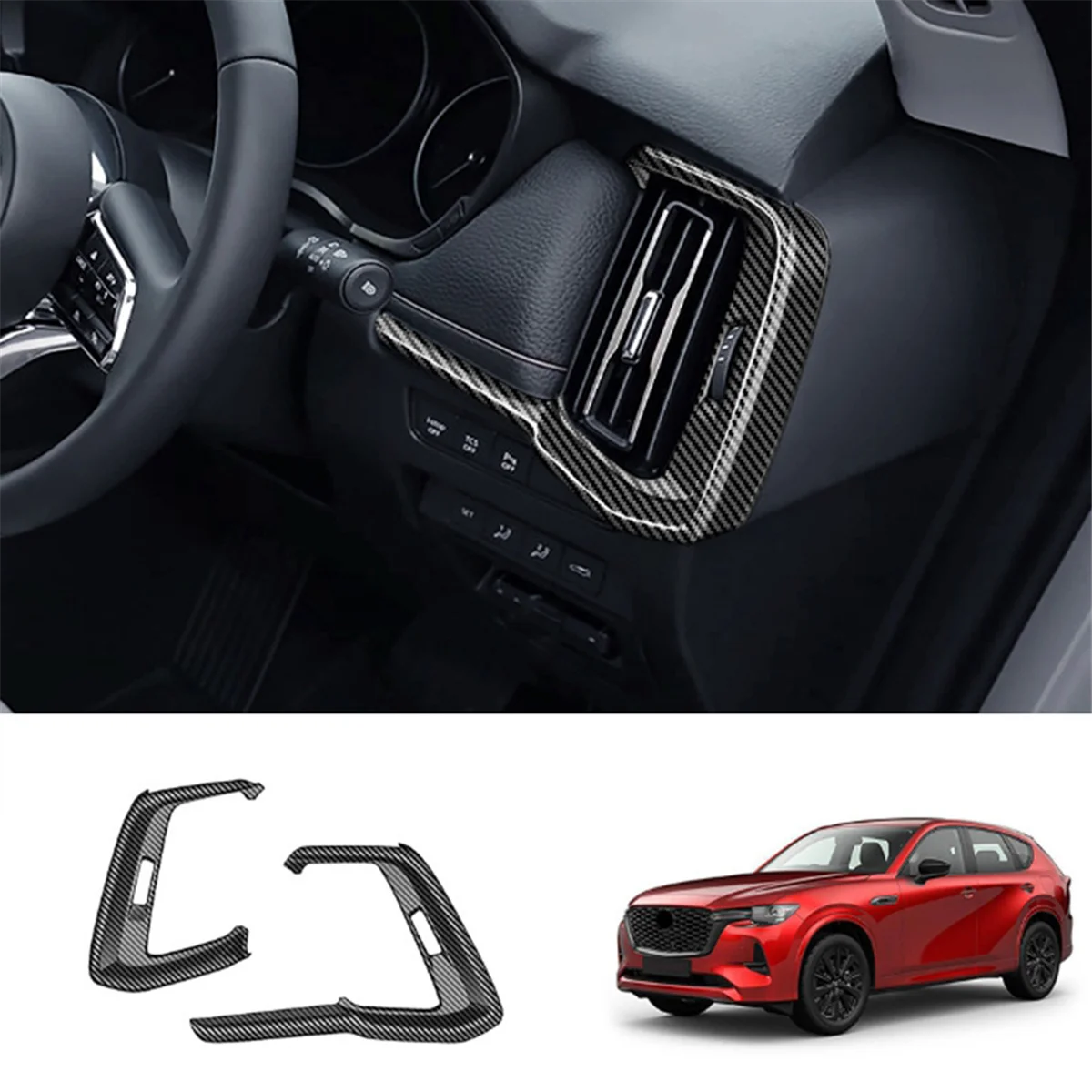 Для Mazda CX-60 2022 2023 углеродное волокно передняя приборная панель автомобиля