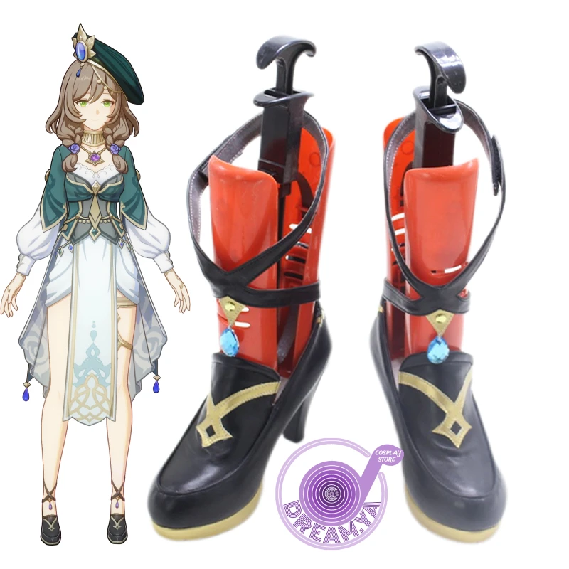 

Новинка, обувь для косплея Лизы Genshin Impact, обувь на заказ, ботинки на Хэллоуин, карнавал, аксессуары для ролевых игр