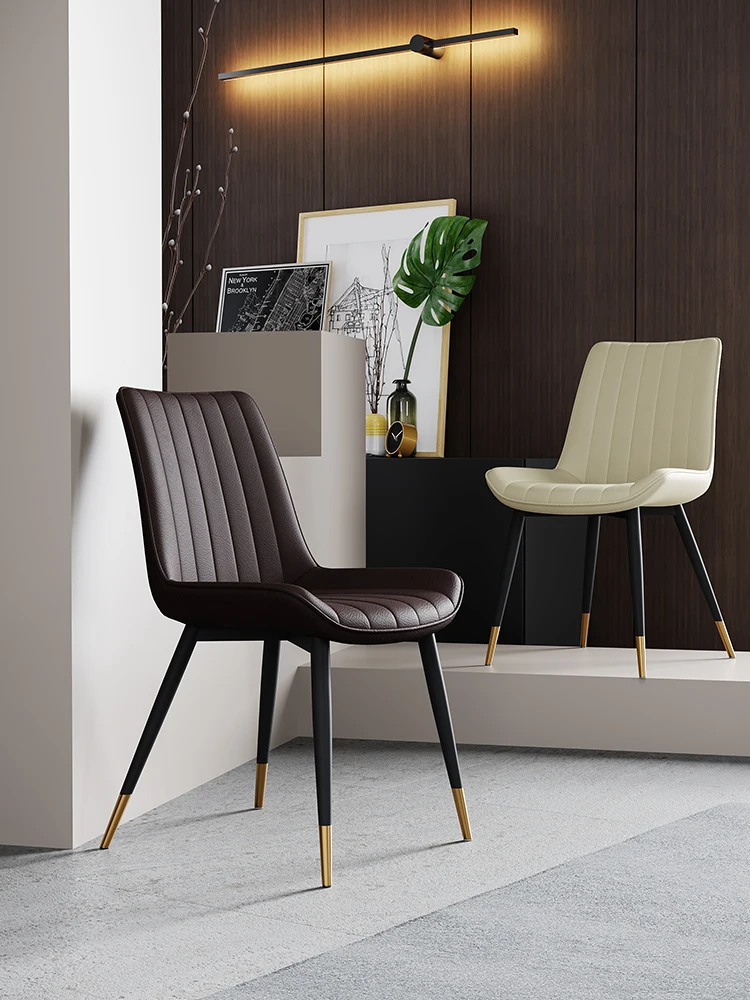 

Современные обеденные стулья в скандинавском стиле, стул для отдыха, кухня, искусственная кожа, роскошная Подушка, обеденный стул, гостиная, стул, мебель для дома