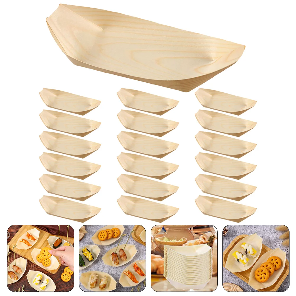 

200Pcs Delicate Multi-function Daily Use Sushi Plate Boat Dessert Dish for Home