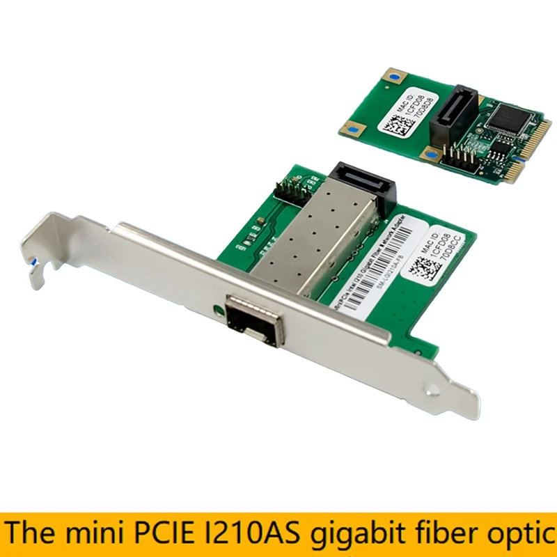WGI210AS Мини PCIE Сетевая карта Гигабитная однопортовая серверная сетевая SFP I210-F1