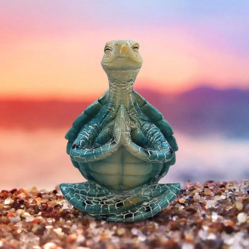 

Sea Turtle Figurine Peacefulness Meditating Sea Turtle Statue Decorations for Buddha Zen Yoga Frog Garden Statue Ornament For