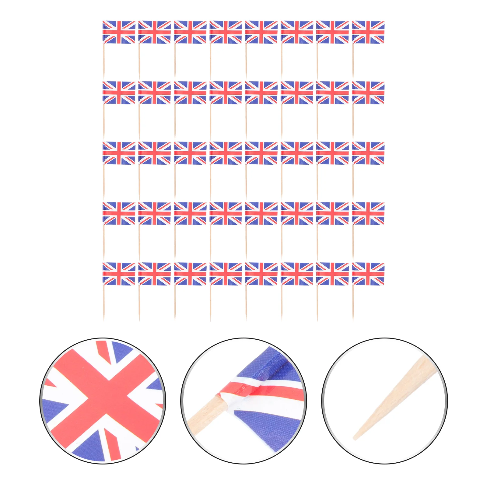 

100Pcs Topper Appetizer Picks Cupcake British Flag Cards Dessert Ornament British Flag Cake Insert for Festival Photo