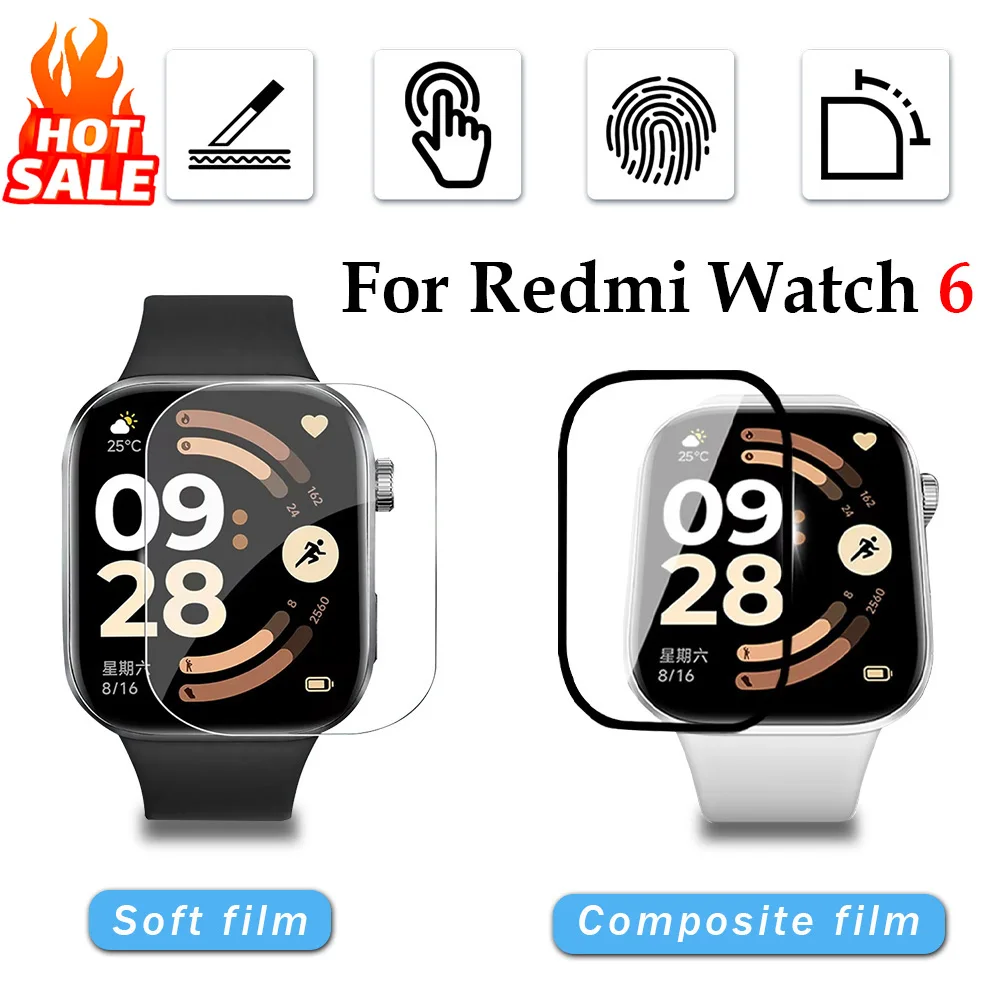 Фото 1-5 шт. мягкая пленка для Xiaomi Redmi Watch 6, аксессуары для умных часов, защитная пленка для экрана, композитная жесткая закаленная пленка для Redmi Watch 6 №1