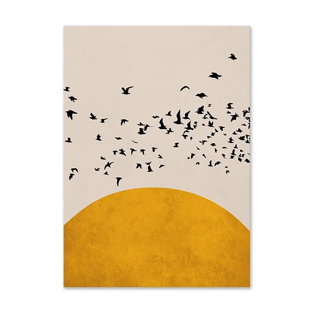 

Abstract Painting Birds and Tree Poster на холсте