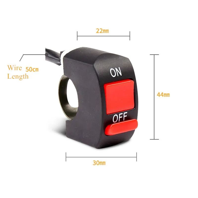 1 шт. мотоциклетные переключатели Цилиндрический разъем на руль Кнопка ВКЛ./ВЫКЛ.