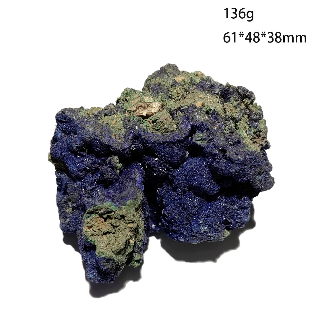 

C6-8A 100% натуральный камень, азуритовый кластер, малахит, образец минерального кристалла из провинции Аньхой, Китай