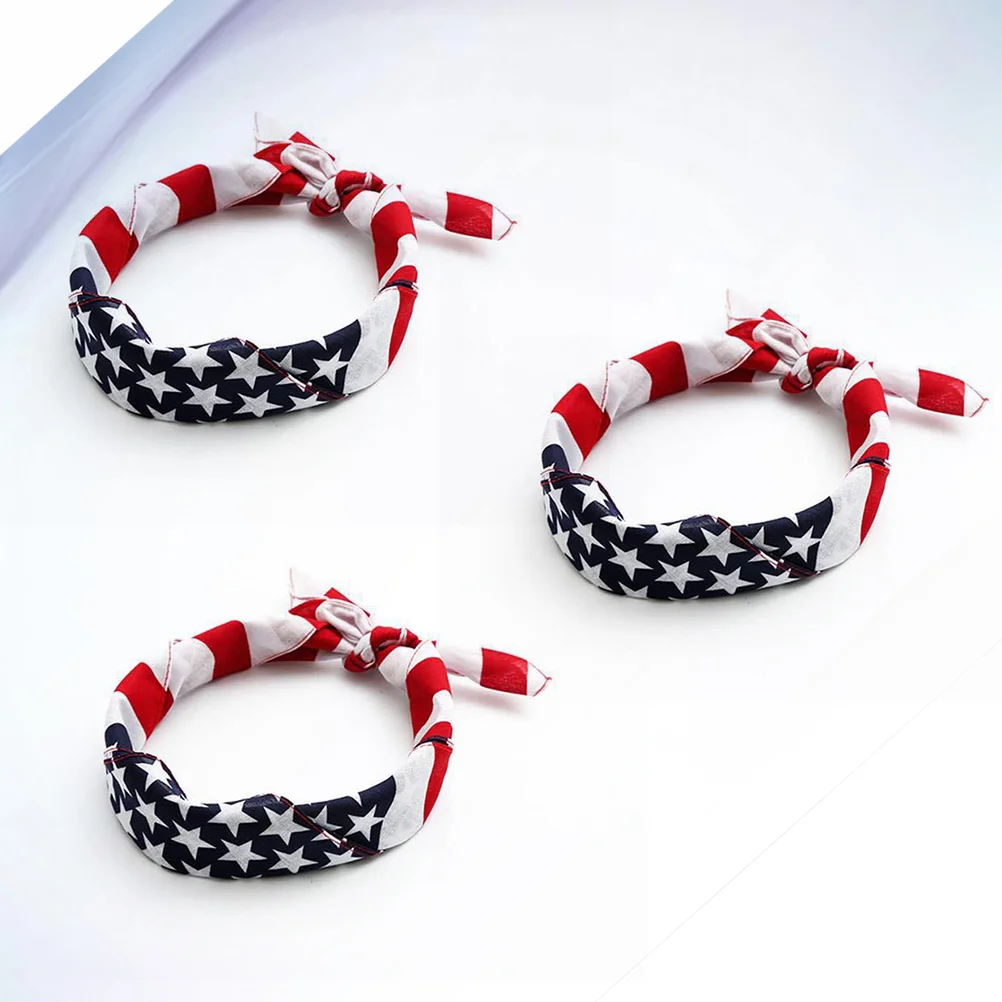 

3 PCS Womens Headband Cowboy Handkerchief Handkerchiefs Square Neckerchief Athletic Headbands Paisley Scarf Modeling