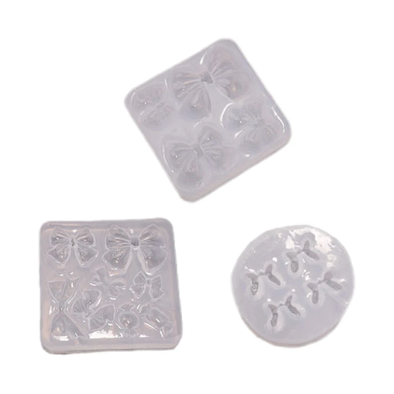 

Silicone Bowknot Hairpin Keychain Mold with Hole Keyring Pendant Handmade Mold Phone Case Accessories Birtyhday Gift